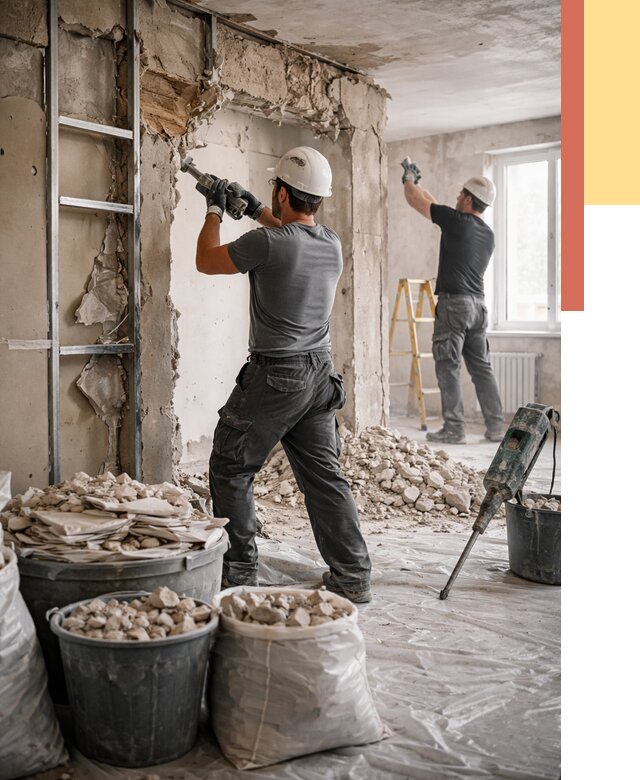 Демонтажные работы в Кунгуре от 2769 руб. — услуги и цена под ключ | ОТДЕЛОЧНИК-Кнг