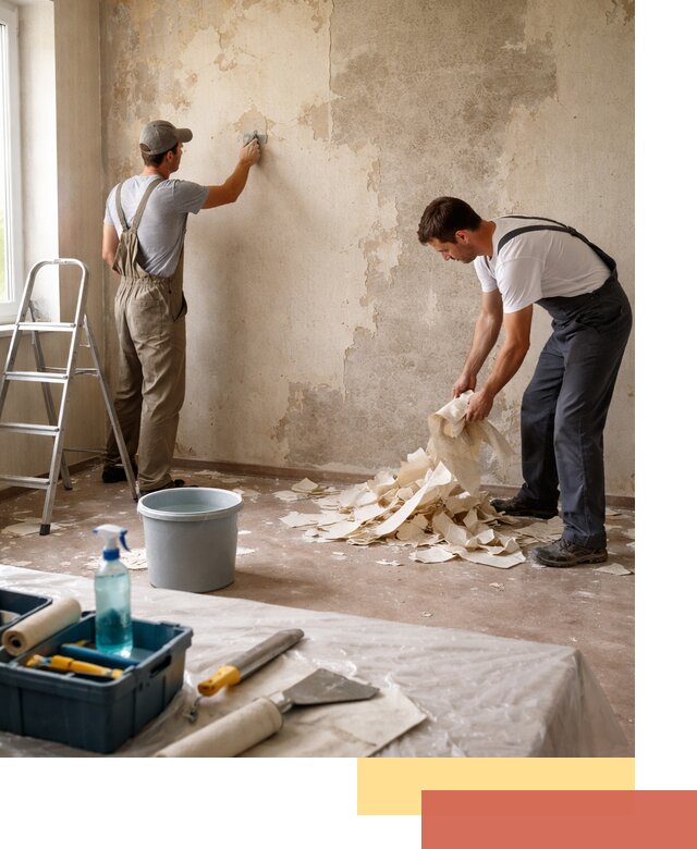 Снятие старых обоев в Кунгуре быстро и качественно