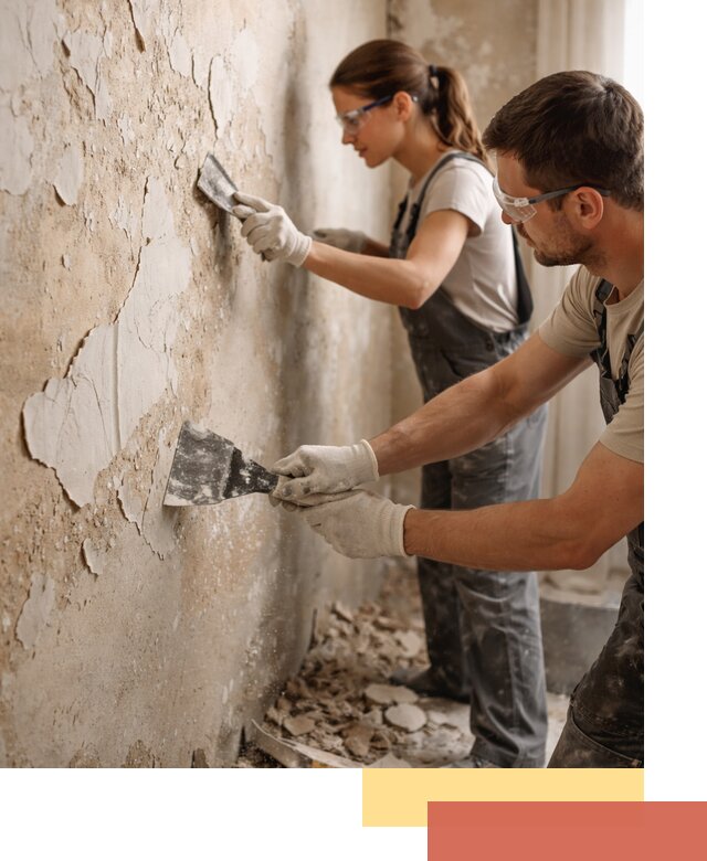 Снятие старой шпаклевки и подготовка поверхностей в Кунгуре