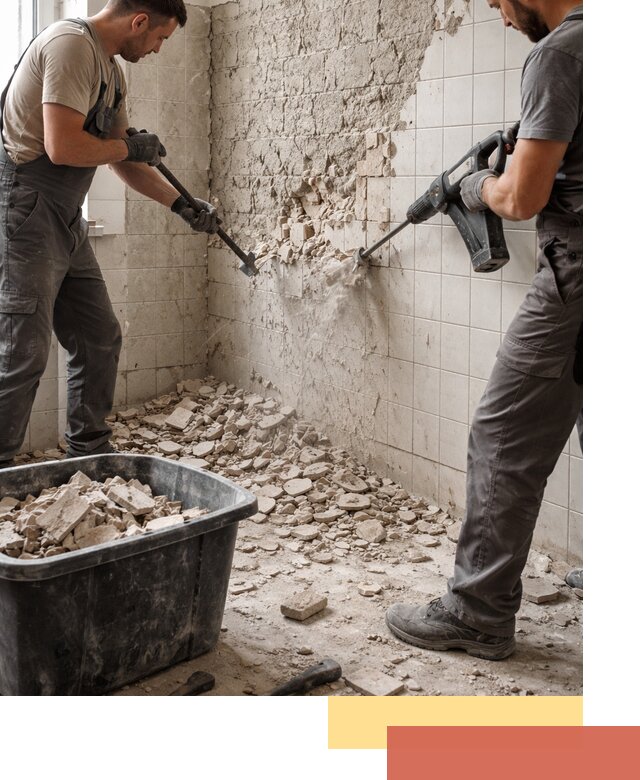 Демонтаж плитки со стен в Кунгуре быстро и аккуратно