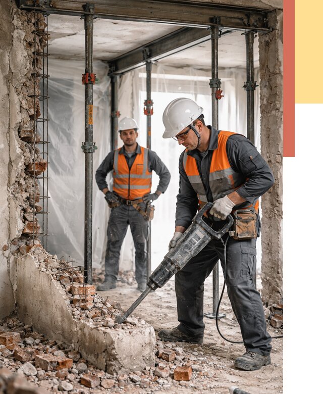 Снос несущих стен в Кунгуре от 10512 руб. — демонтаж несущей стены под ключ | ОТДЕЛОЧНИК-Кнг