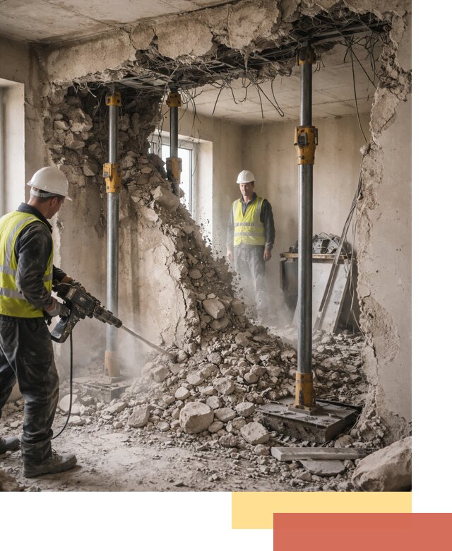 Снос несущих стен в Кунгуре с гарантией безопасности и качества