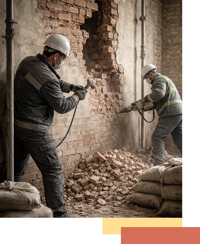 Демонтаж кирпичных стен в Кунгуре быстро и безопасно