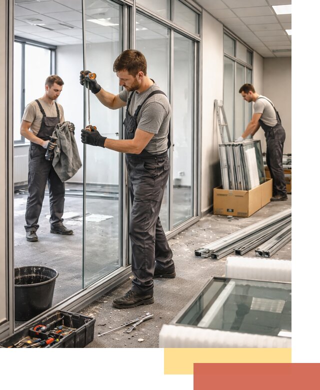 Демонтаж стеклянных перегородок в Кунгуре быстро и безопасно