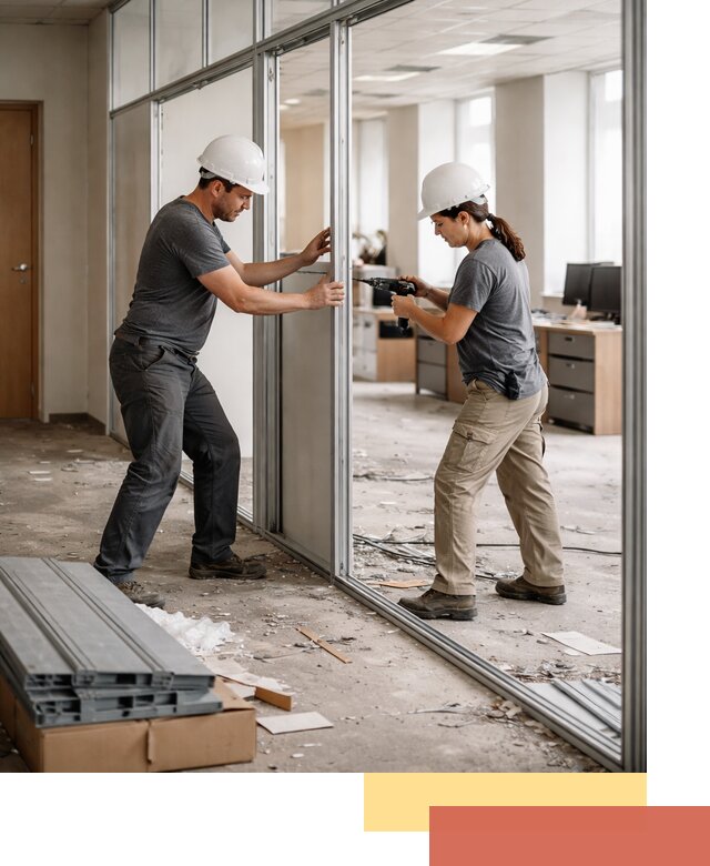 Демонтаж алюминиевых перегородок в Кунгуре быстро и аккуратно