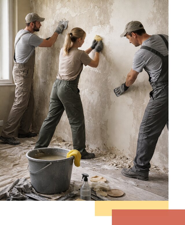 Очистка стен от клея и грунтовки в Кунгуре качественно и быстро