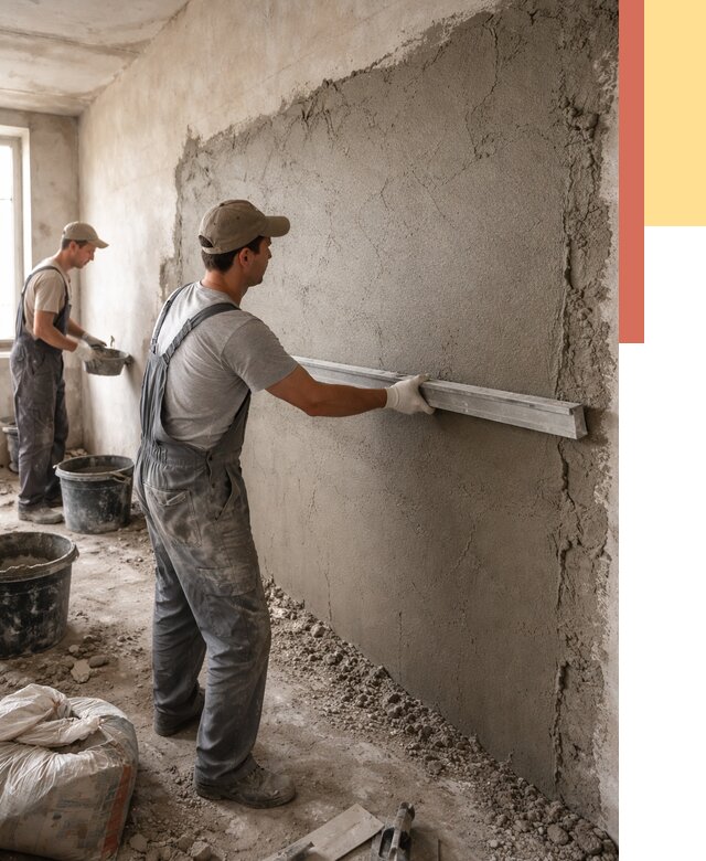 Цементная штукатурка стен в Кунгуре от 4615 руб/м2 — быстро и недорого | ОТДЕЛОЧНИК-Кнг