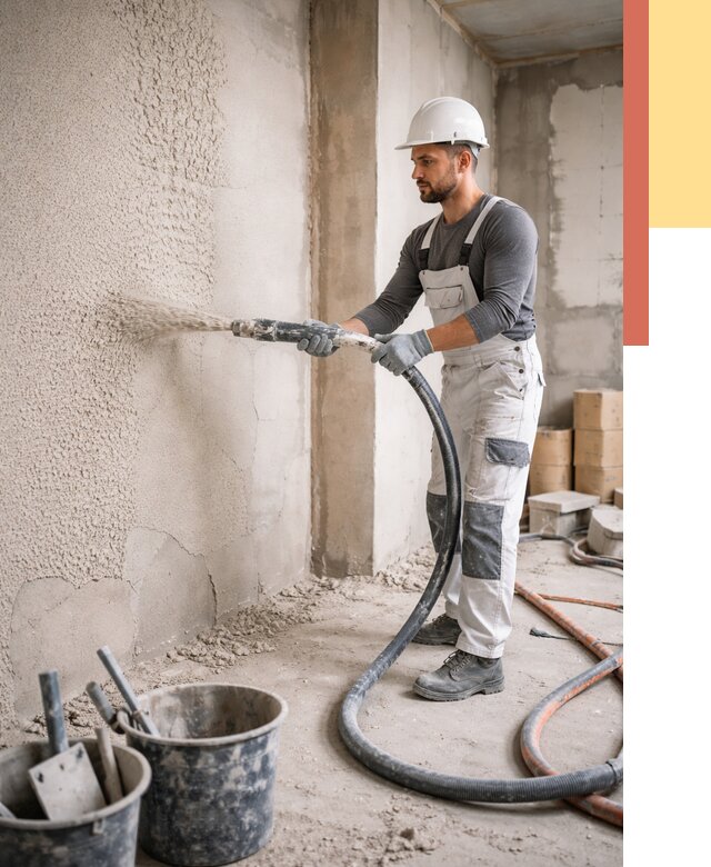 Машинная штукатурка стен в Кунгуре под ключ от 6666 руб./м2 | ОТДЕЛОЧНИК-Кнг