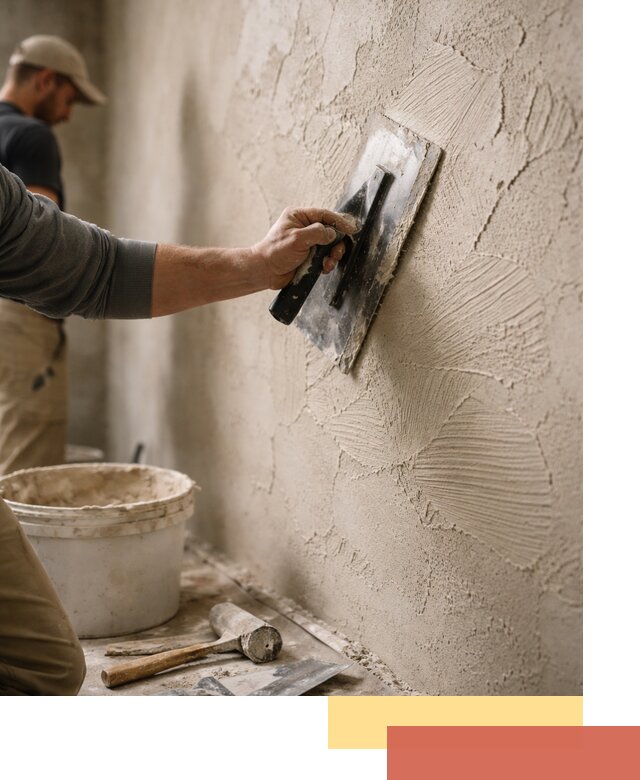 Фактурная штукатурка стен в Кунгуре — монтаж, отделка, реставрация