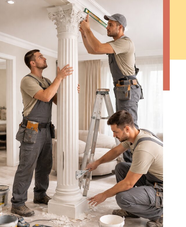 Установка декоративных колонн в Кунгуре от 12307 руб. под ключ | ОТДЕЛОЧНИК-Кнг