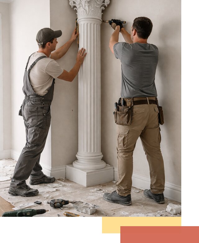 Установка декоративных колонн в Кунгуре под ключ