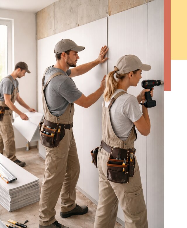 Монтаж ПВХ панелей на стены в Кунгуре от 462 руб/м2 — быстро и недорого | ОТДЕЛОЧНИК-Кнг