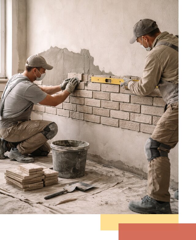 Монтаж декоративного кирпича профессионально в Кунгуре