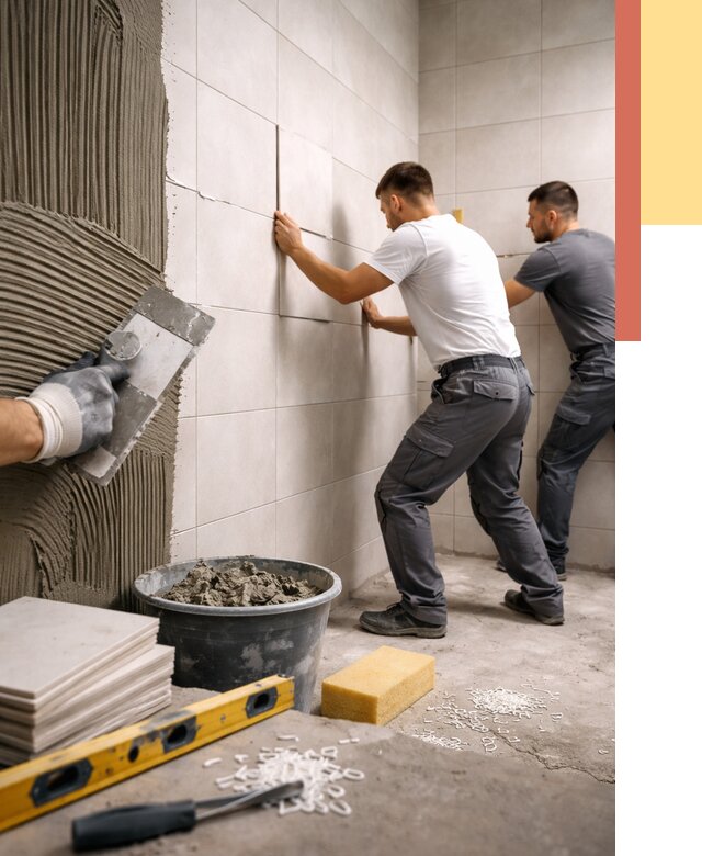 Укладка плитки на стены в Кунгуре от 872 руб. — качественно и недорого | ОТДЕЛОЧНИК-Кнг