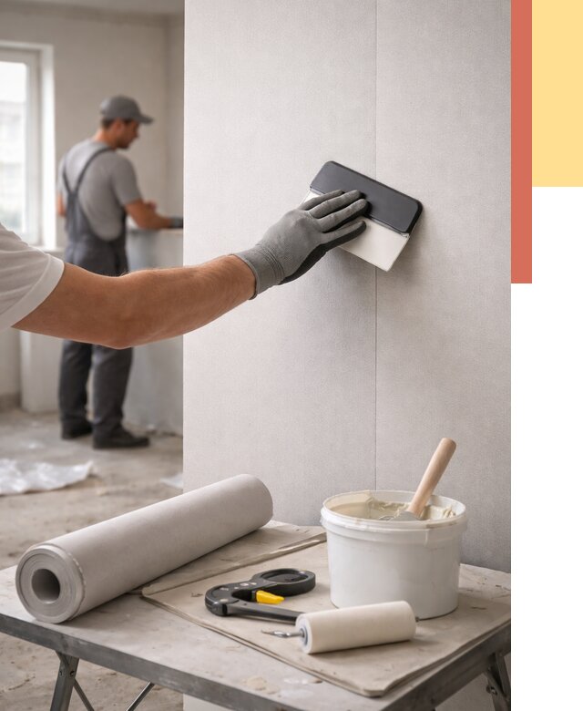 Поклейка обоев под покраску в Кунгуре от 3590 руб. за м2 | ОТДЕЛОЧНИК-Кнг