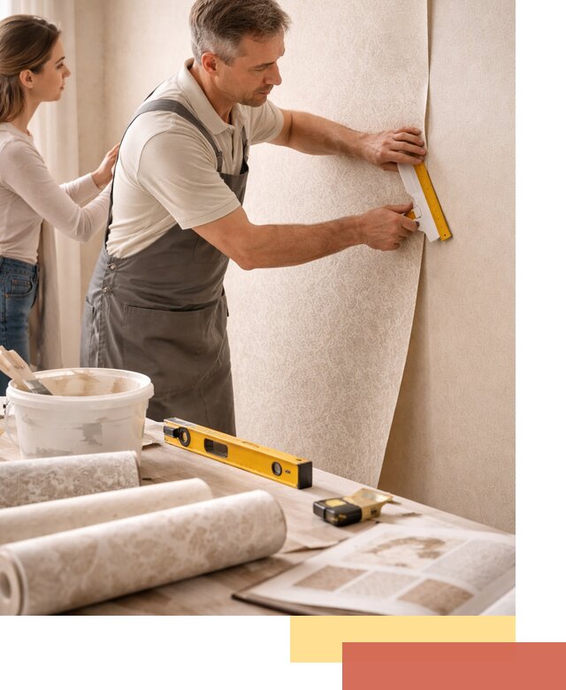 Поклейка обоев с подбором рисунка в Кунгуре