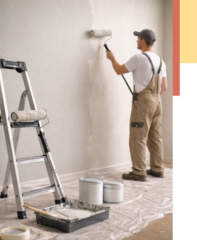 Покраска стен латексной краской в Кунгуре от 4615 руб. за м2 | ОТДЕЛОЧНИК-Кнг