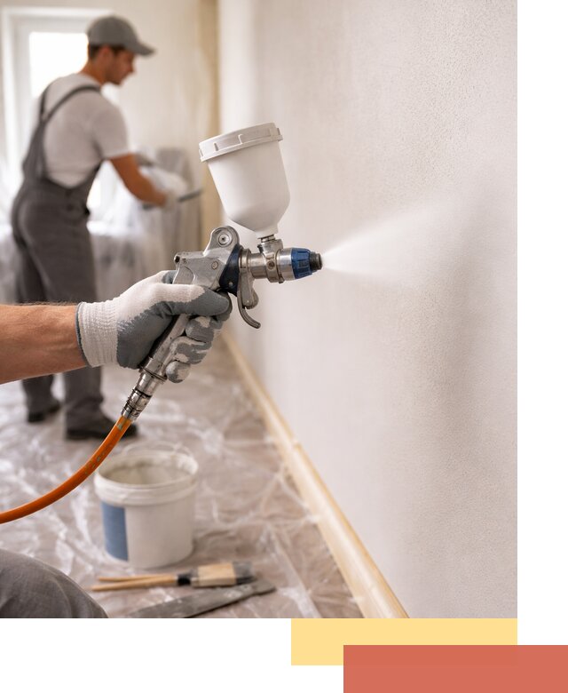 Покраска стен краскопультом в Кунгуре быстро и качественно