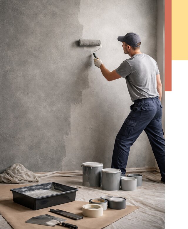 Покраска стен под бетон в Кунгуре от 667 руб. за м2 — быстро и недорого | ОТДЕЛОЧНИК-Кнг