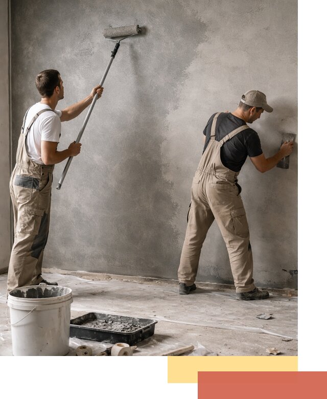 Покраска стен под бетон в Кунгуре профессионально и недорого