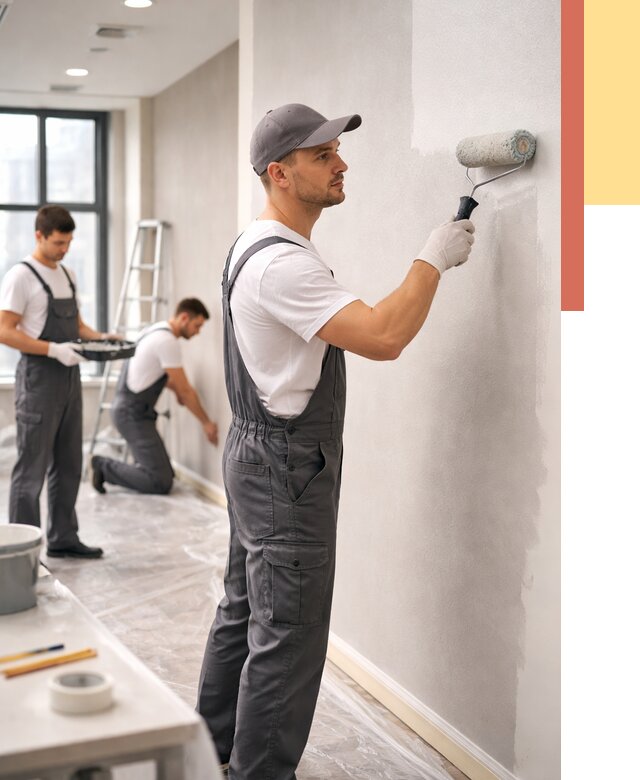 Покраска стен в офисе в Кунгуре от 8718 руб. — быстро и недорого | ОТДЕЛОЧНИК-Кнг