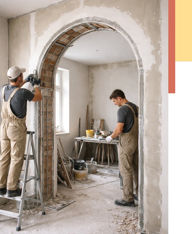 Устройство арочного проема в Кунгуре от 9743 руб. под ключ — быстро и недорого | ОТДЕЛОЧНИК-Кнг