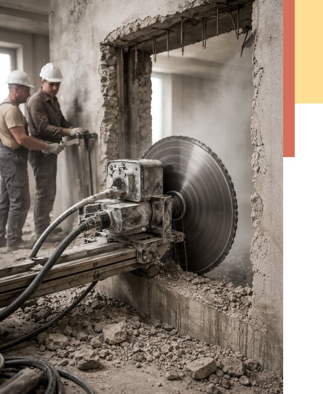 Алмазная резка проемов в Кунгуре от 4615 руб. быстро и недорого | ОТДЕЛОЧНИК-Кнг