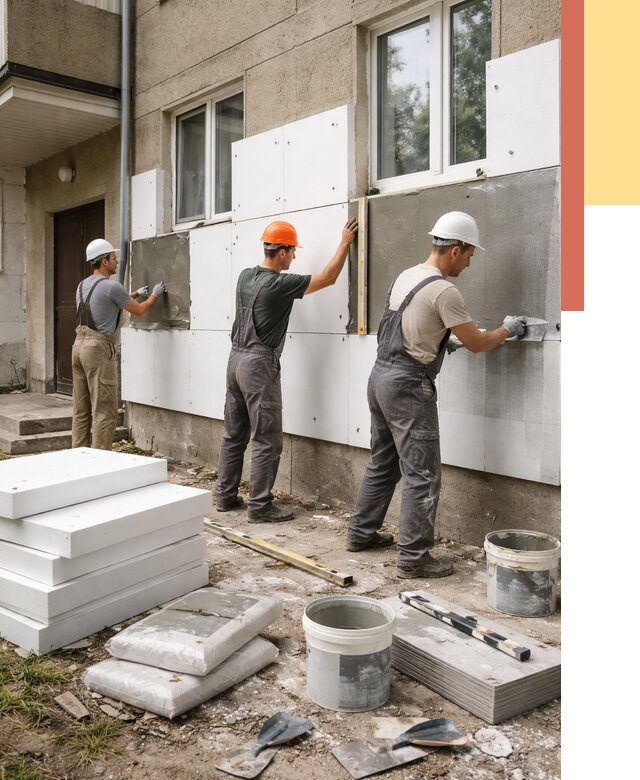 Утепление стен пенопластом в Кунгуре от 1795 руб. — недорого и под ключ | ОТДЕЛОЧНИК-Кнг