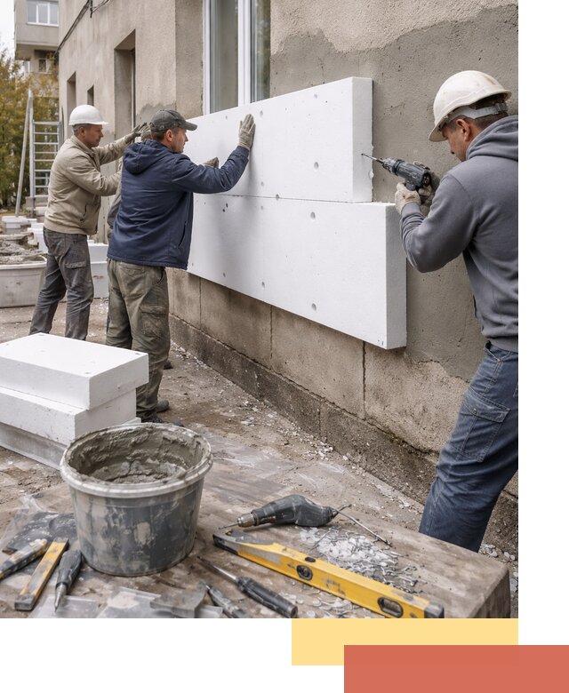 Утепление наружных стен пенопластом в Кунгуре