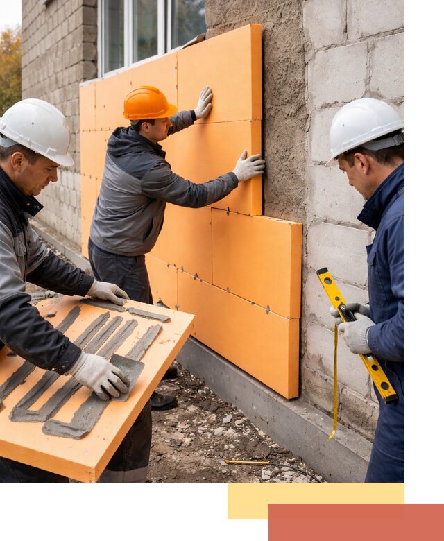 Утепление фасада пеноплексом под ключ в Кунгуре