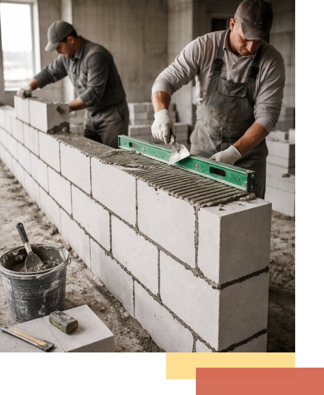 Кладка перегородок из газобетона в Кунгуре быстро и качественно