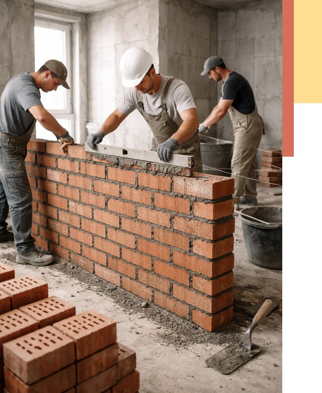 Кладка перегородок из кирпича в Кунгуре от 3590 руб. за м² | ОТДЕЛОЧНИК-Кнг