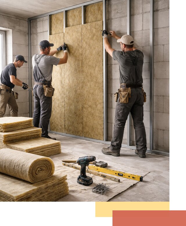 Шумоизоляция перегородок из блоков в Кунгуре — монтаж и защита шумоизоляцией