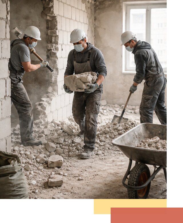 Демонтаж блочных перегородок в Кунгуре быстро и аккуратно