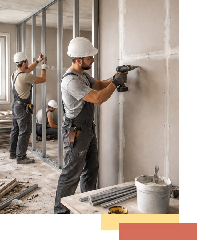 Перегородки из огнестойкого гипсокартона в Кунгуре под ключ