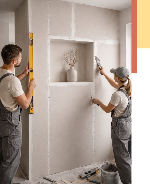 Перегородка из гипсокартона с нишей в Кунгуре от 3333 руб. под ключ | ОТДЕЛОЧНИК-Кнг