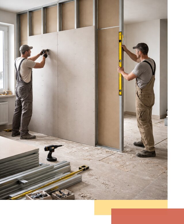 Зонирующая перегородка из гипсокартона под ключ в Кунгуре