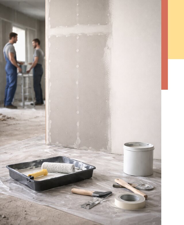 Покраска перегородок из гипсокартона в Кунгуре от 4615 руб. под ключ | ОТДЕЛОЧНИК-Кнг