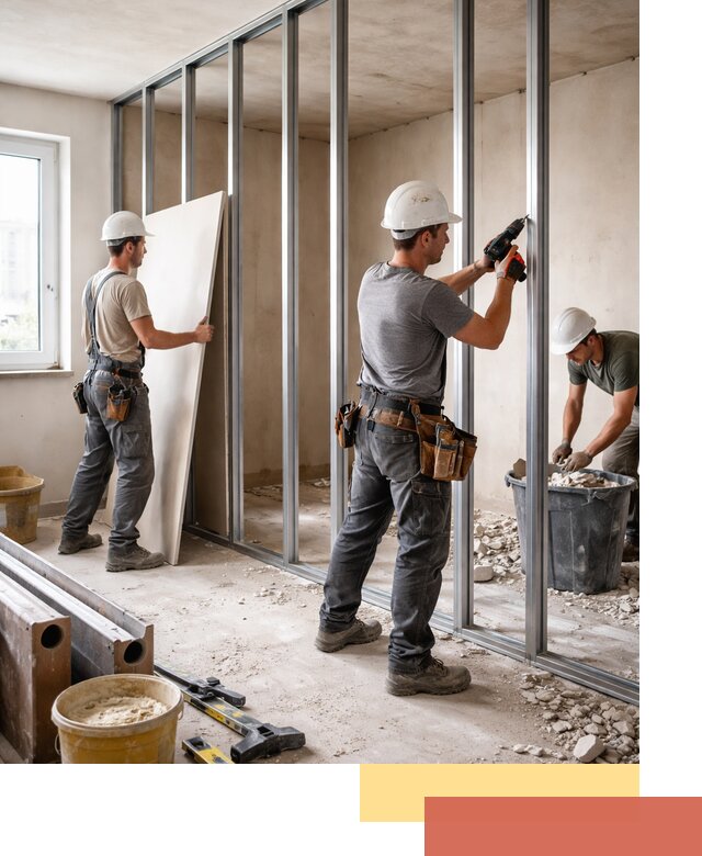 Перенос гипсокартонной перегородки в Кунгуре профессионально и быстро