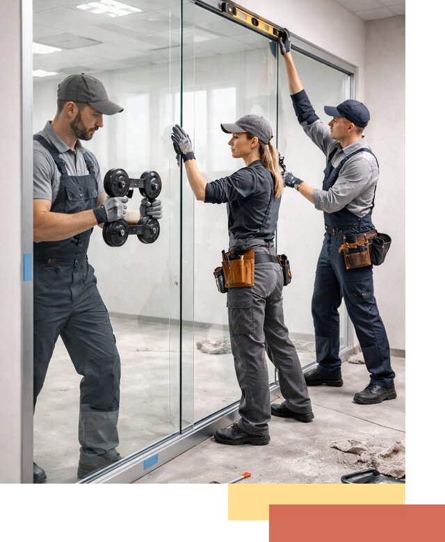 Профессиональный монтаж стеклянных перегородок в Кунгуре