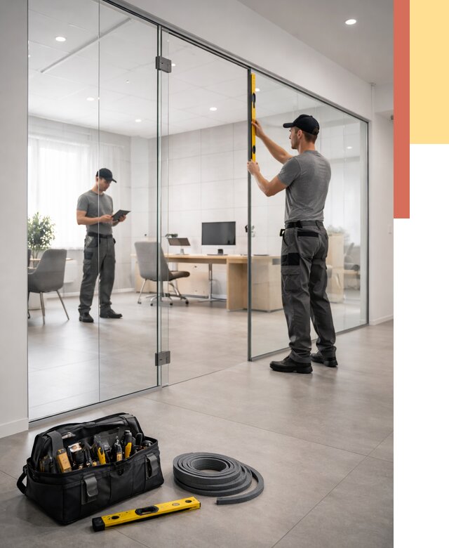 Цельностеклянные перегородки под ключ в Кунгуре от 9743 руб. — монтаж и цены | ОТДЕЛОЧНИК-Кнг