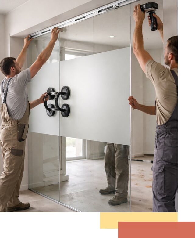 Матовые стеклянные перегородки под ключ в Кунгуре