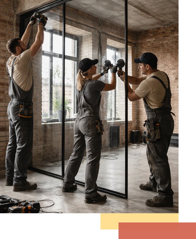 Стеклянные перегородки лофт — изготовление и монтаж в Кунгуре