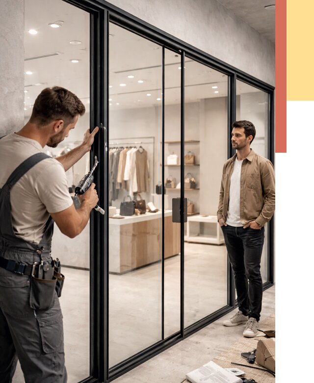 Стеклянные перегородки для магазинов в Кунгуре от 8410 руб. под ключ | ОТДЕЛОЧНИК-Кнг