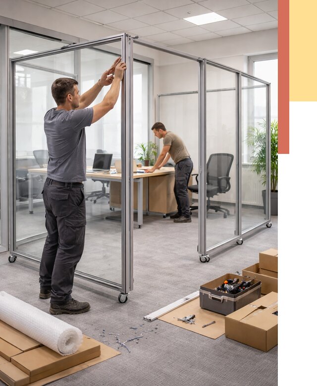 Мобильные офисные перегородки в Кунгуре от 12820 руб. — установка под ключ | ОТДЕЛОЧНИК-Кнг