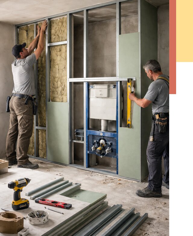 Установка сантехнических перегородок в Кунгуре от 8718 руб. | ОТДЕЛОЧНИК-Кнг