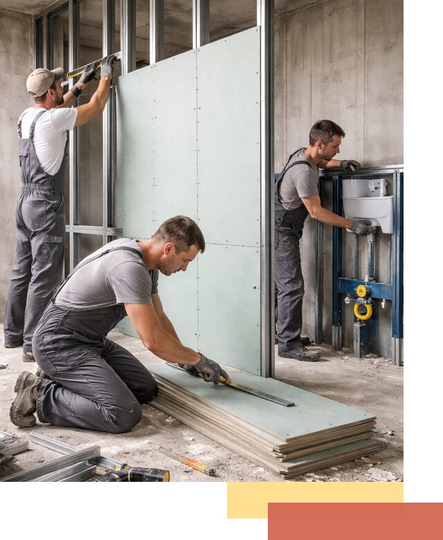 Монтаж и ремонт сантехнических перегородок в Кунгуре