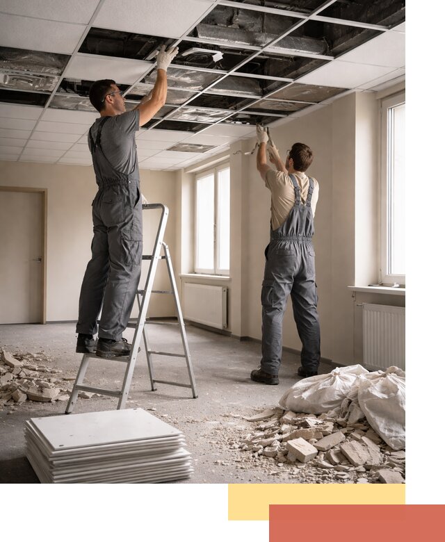 Демонтаж потолков Армстронг профессионально в Кунгуре