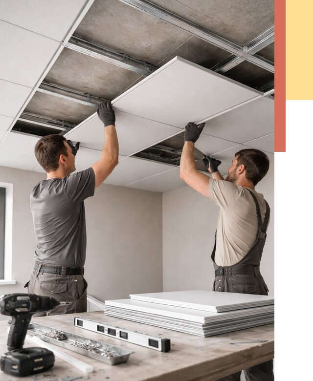 Монтаж кассетного потолка в Кунгуре от 4615 руб/м2 — установка и сборка | ОТДЕЛОЧНИК-Кнг