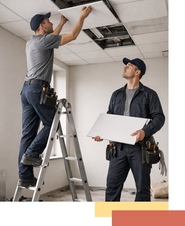 Обслуживание подвесного потолка в Кунгуре — ремонт и чистка